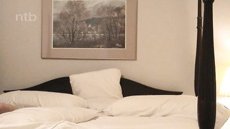 Cuckold white wife sucks big black cocks off and glimpses toward her hubby