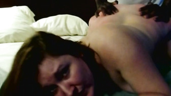 Cuckold white wife sucks hubby's dick while black stud was pounding her pussy