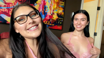 Two hot white brune girls and lucky black guy