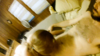 Their endowed friend paid a visit and they spent night together