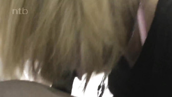 Slutty blonde blacking