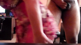 Cuckold white milf enjoys huge black dick bareback in her shaved pussy