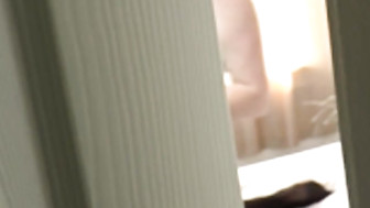 Hot redhead in black stockings and garters got fucked bareback by her black stud