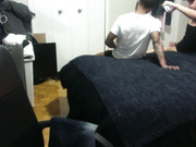 Stunning white babe with big ass and small boobs fucks hubby and black friend