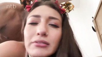 Hot x-mass fun and that big huge black "present for sexy booty