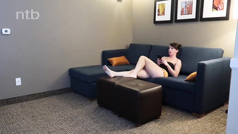 Classy cuckold white wife bangs big black cock in front of camera