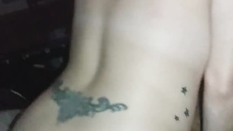 Amateur wife with huge natural boobs takes big black cock