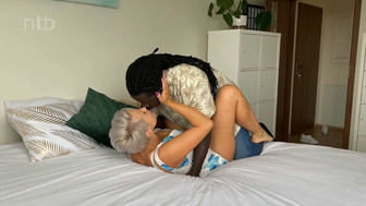 Hot body blonde with big tits enjoys Big black cock