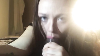 Horny girl with pretty face BBC sucking