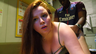 Thick redhead teen gets fucked by black guy