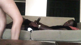 Sexy white honey gets fucked and creamed by her endowed black lover