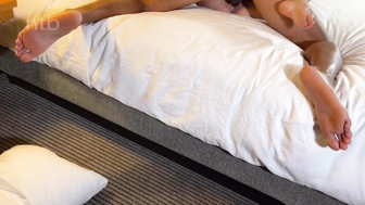 Cuckold white wife in white stockings made love with her endowed black stud