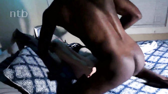 Endowed black stud bangs white wife bareback and fills her with that creamy jizz