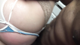 That sexy white housewife got her black sausage ready for dinner in no time