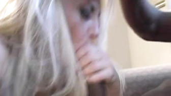 Pimped up blonde and huge cocked black guy