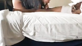 Husband watches his wife sucking big black cock in hotel part 1