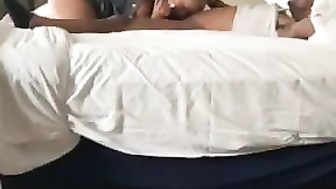 Husband watches his wife sucking big black cock in hotel part 1