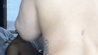 Hung black bull fucks that brickhouse milf bareback and cums hard on her ass