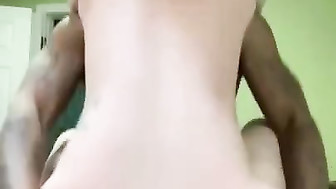 Black man gives it to redhead girl on the table