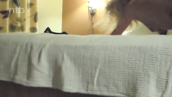 Cuckold blond gets messy creampie on her face after fucking that BBC bareback