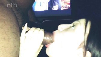 Messy blowjob and bareback fucking with that enormous black dick