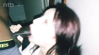 Like the biggest and sweetest chocolate lolly-pop in her mouth