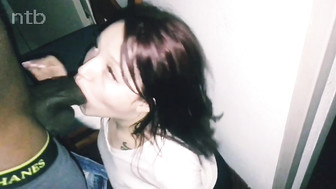 Like the biggest and sweetest chocolate lolly-pop in her mouth