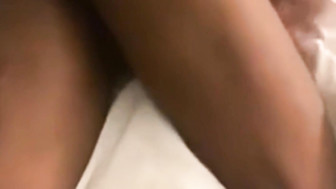 Banging cuckold white wife bareback and cumming on her boobs