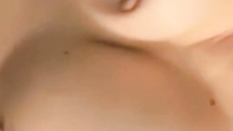 Banging cuckold white wife bareback and cumming on her boobs