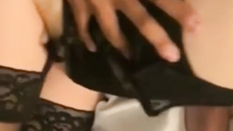 Banging cuckold white wife bareback and cumming on her boobs