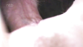 Cuckold white wife in white stockings and garters enacted her first wedding night