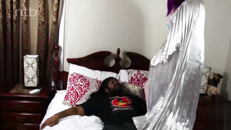 Curvy white milf in white stockings fucks BBC