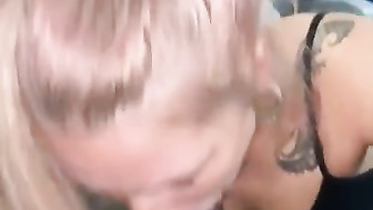 Blonde surprised with huge black cock