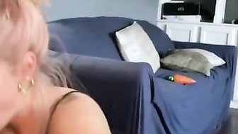 Blonde surprised with huge black cock