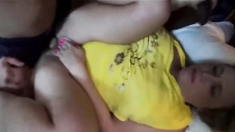 Thick Blonde Hotwife Gangbanged In Front Of Her Cuckold Husband