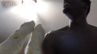 Milking that huge BBC with two hands and getting bald pussy creampied