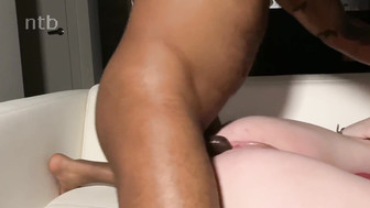 Big ass white MILF sucks and fucks big black cock