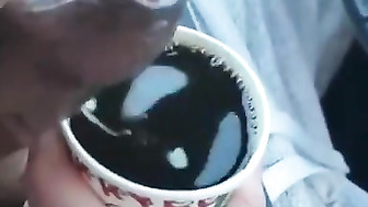 Dirty white girl cum-coffee