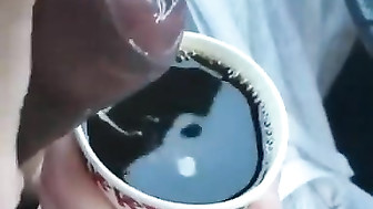 Dirty white girl cum-coffee