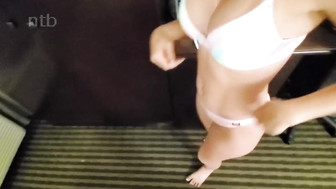 Sexy cuckold blond fucks two curvy big black cocks and milks their hard balls