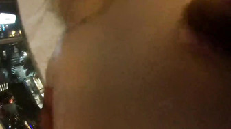 Chubby woman met black man in a bar night club and went to his hotel