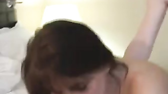 Wife blows bull and uses cum as lube to fuck hubby