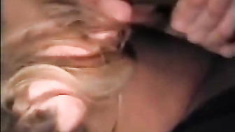 Chubby blonde fucked by black bulls