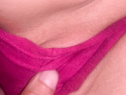 POV of girlfriend and her red panties and wet pussy.   pussy