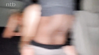 Husband tries to clean his wife's pussy after black stud fucked her in their car