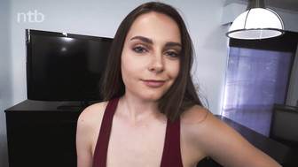 Horny white babe gets fucked by BBC and swallows that big load of his cum