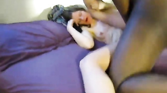 Skinny wife blackbred and hubby cleans up