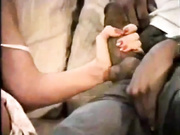 Wife J. B. puts on a show for guests. Retro