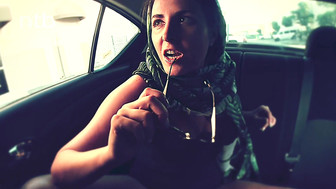 Spraying black bull with milk from those flossy boobs and nasty blowjob after