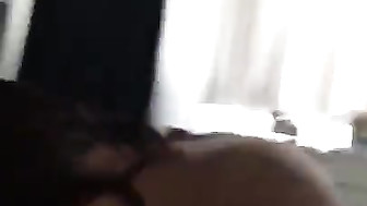 asian ridding White dick